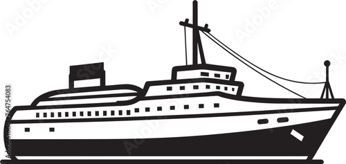 Crescendo Clipper Ship Logo Infused with Musicality Tuneful Trajectory Musician Ship Iconic Vector