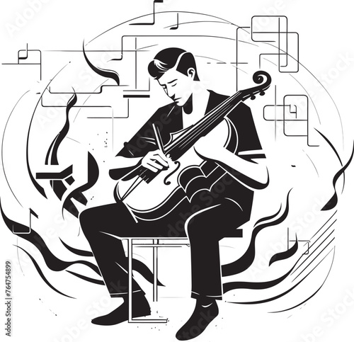 Crescendo Cruiser Ship Logo with Rhythmic Influence Melody Mariner Musician Ship Icon Reflecting Harmony