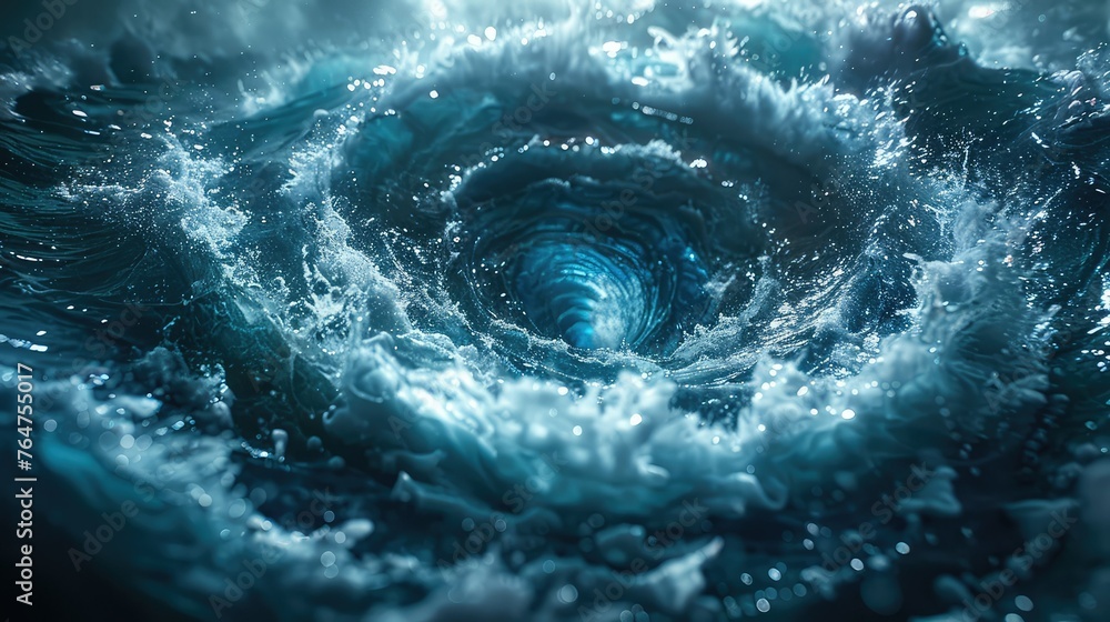 Abstract blue ocean wave background. 3d render illustration with bokeh lights.jpeg