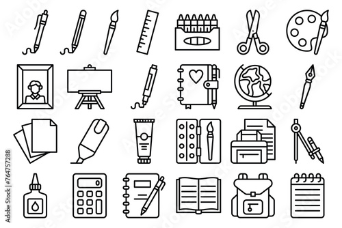 Stationery outline icon vector