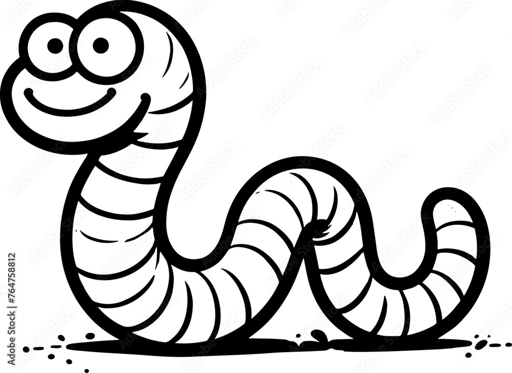 Fototapeta premium Wiggly Worm Cartoon icon 12