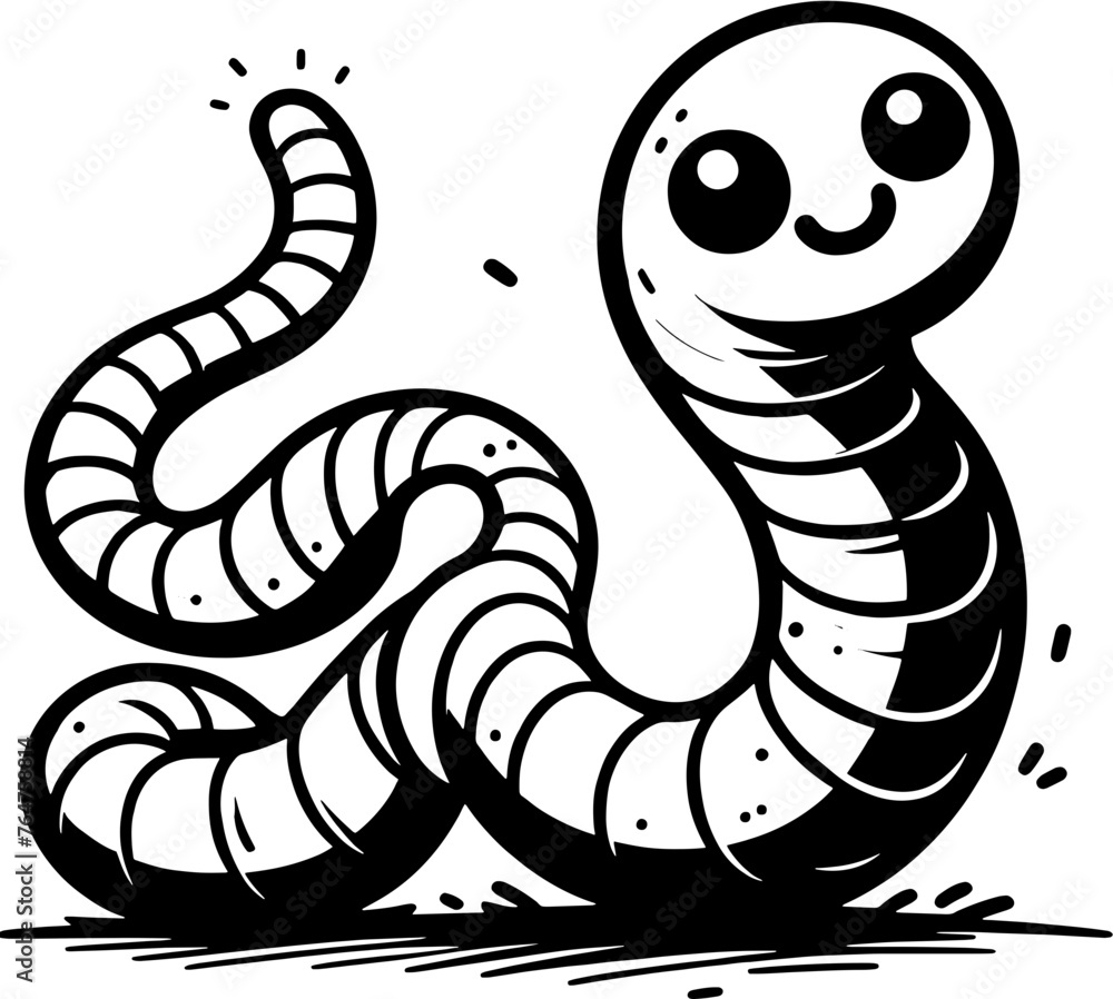 Fototapeta premium Wiggly Worm Cartoon icon 11