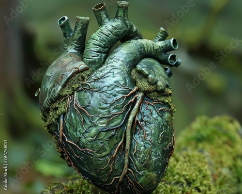 Deep forest heart emerald greens