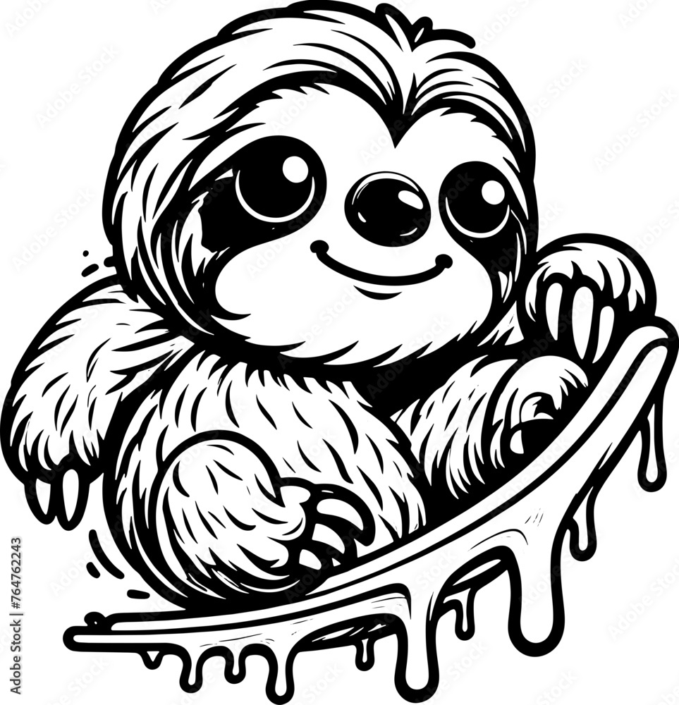 Obraz premium Slippy Sloth Cartoon icon 5
