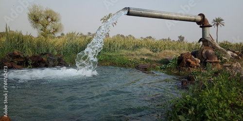 water flowing into the water