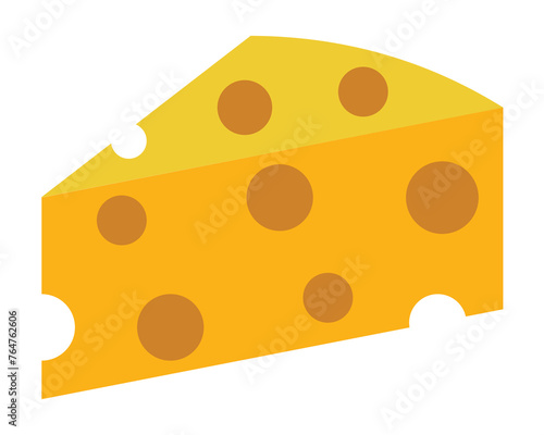 Swiss cheese or Emmental cheese flat color icon, Delicious and nutritious chunks of cheese flat vector.