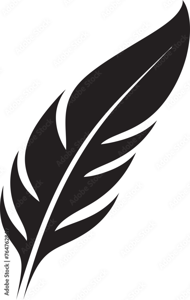 Feather Minimalist Icon Simplistic Vector Logo Design Minimalist Feather Graphic Elegant Vector Logo Concept