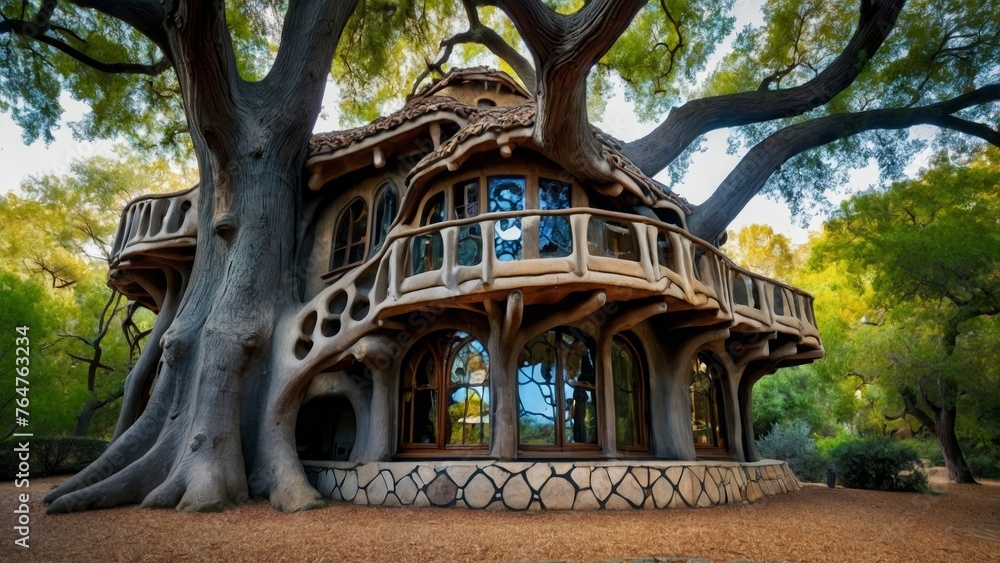 Obraz premium futuristic oak tree house design