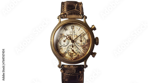 A vintage-inspired timepiece, its aged patina and classic design evoking a sense of nostalgia while remaining effortlessly chic.