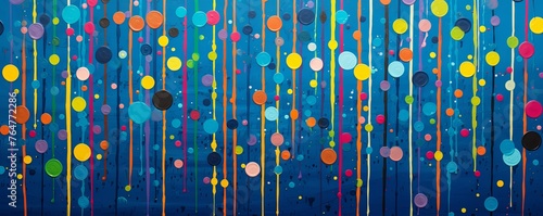 colorful lines and dots pattern wall background