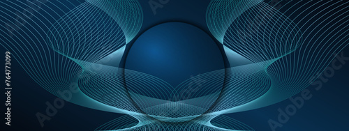 Abstract vector background. Lines, circle, light.