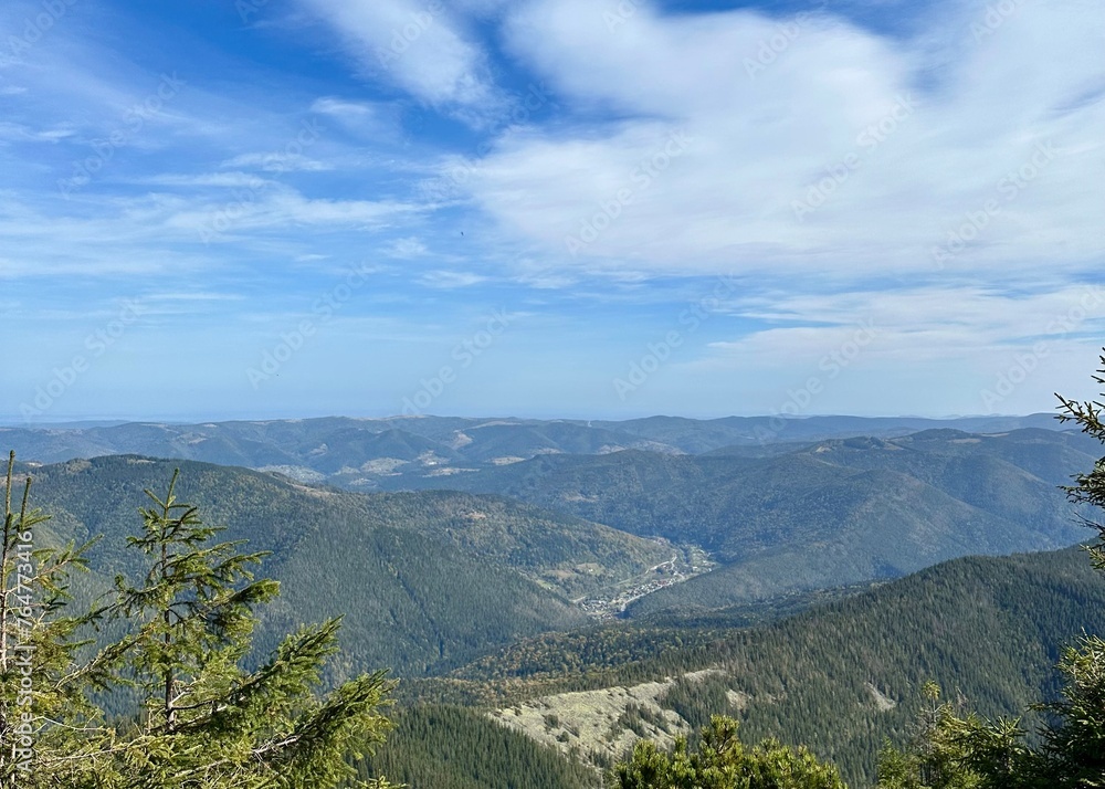 Obraz premium view of the mountains, forest 