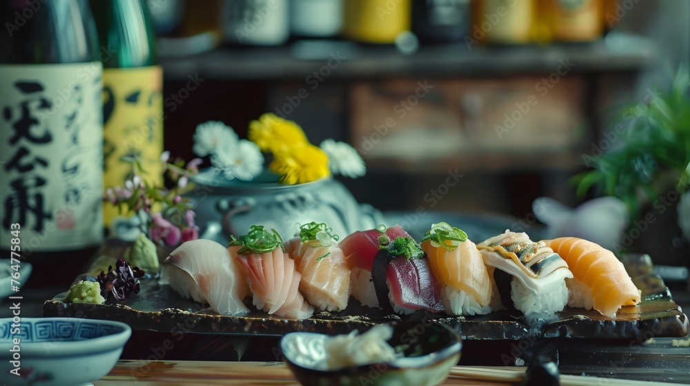 Exquisite Japanese Sushi and Sake Pairing:An Epicurean Delight in Traditional Serving