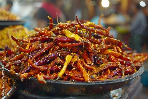 Spicy and Tempting Mala Intestine Dish from Asian Market