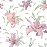 Watercolor floral seamless patterns