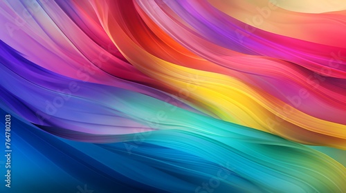 abstract background with smooth lines in rainbow colors, 3d render