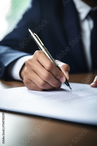 signing a legal document concluding a contract Generative AI