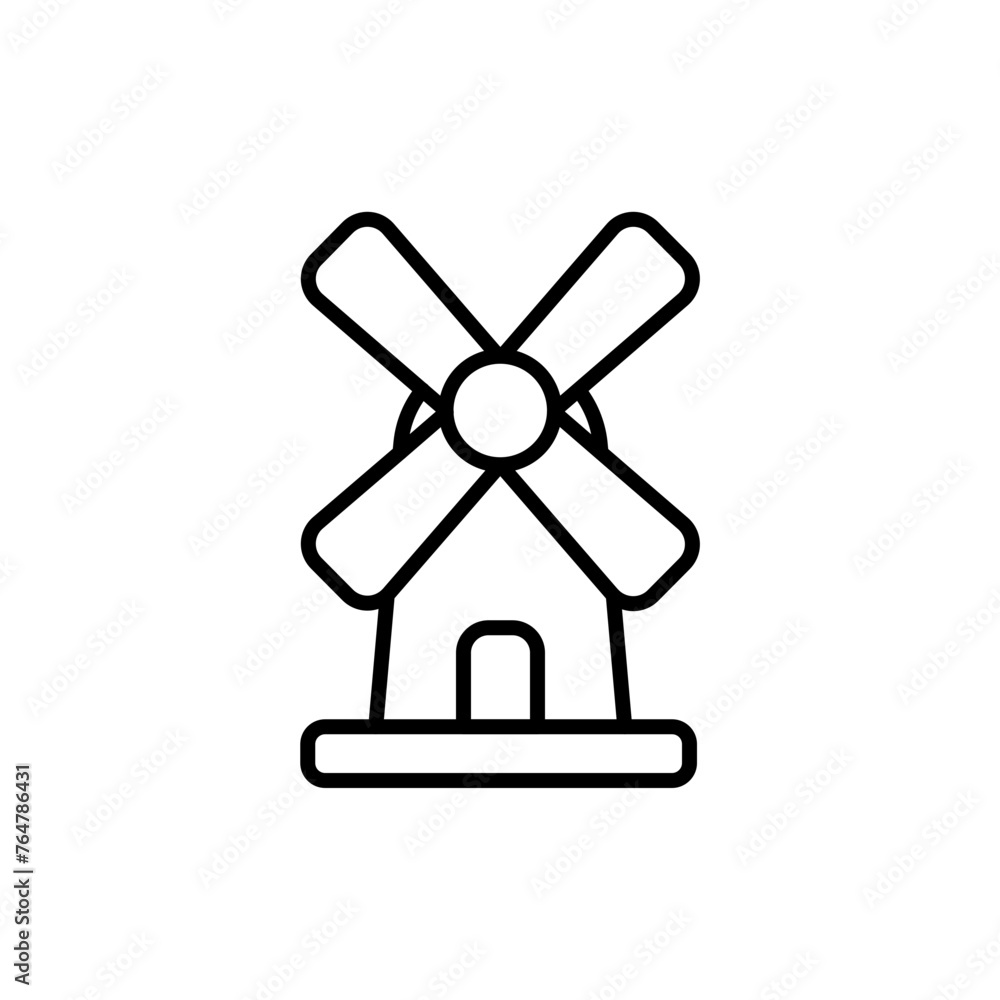 Windmill outline icons, minimalist vector illustration ,simple transparent graphic element .Isolated on white background Windmill outline icons, minimalist vector illustration ,simple transparent graphic element .Isolated on white background