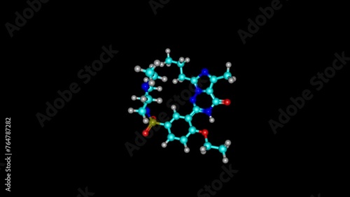 Vardenafil molecule rotating video Full HD photo