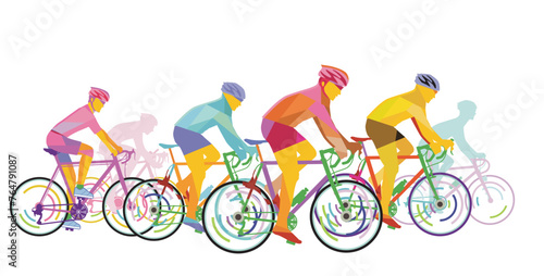  Rennrad Sport isoliert ,  Illustration