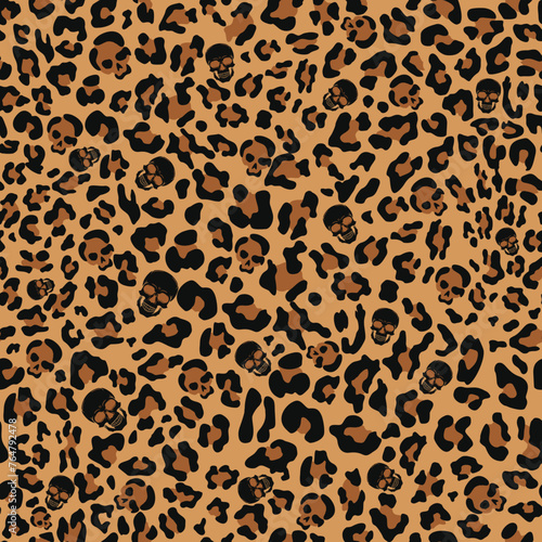  Leopard print seamless vector background, fashionable texture, stylish pattern for textiles