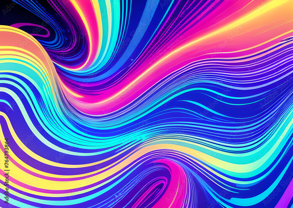 Bright poster, fashionable restro style, wavy multi-colored, beautiful wide format, 60s, 70s, 80s, colorful watercolor background for poster or brochure cover design, Generative AI Bright poster, fashionable restro style, wavy multi-colored, beautiful wide format, 60s, 70s, 80s, colorful watercolor background for poster or brochure cover design, Generative AI