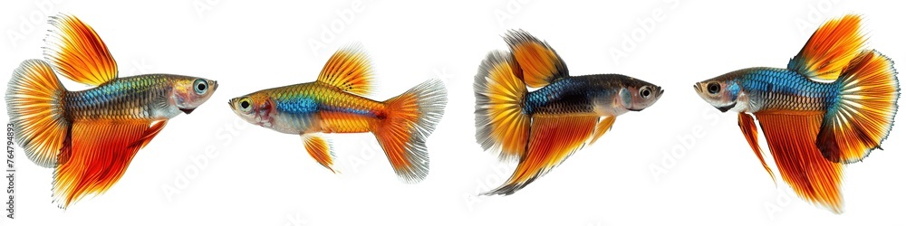 Set of guppy fish isoalted on transparent background Set of guppy fish isoalted on transparent background