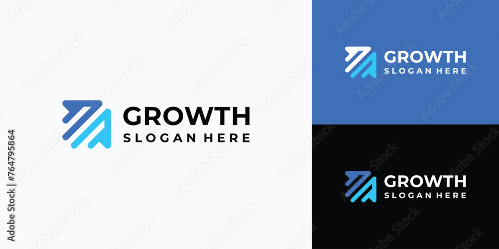 Double growth arrow vector logo design with modern, simple, clean and abstract style.
