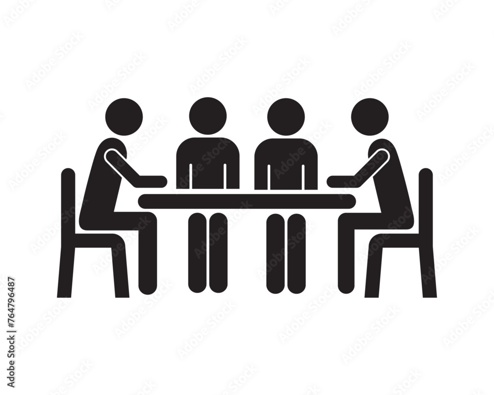 workers business meeting flat icon vector workers business meeting flat icon vector