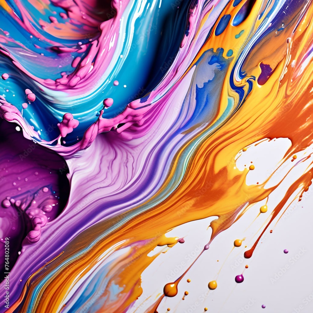 Closeup of abstract watercolor paint is flowing down by gravity background texture. Generative AI (생성형 AI) Closeup of abstract watercolor paint is flowing down by gravity background texture. Generative AI (생성형 AI)