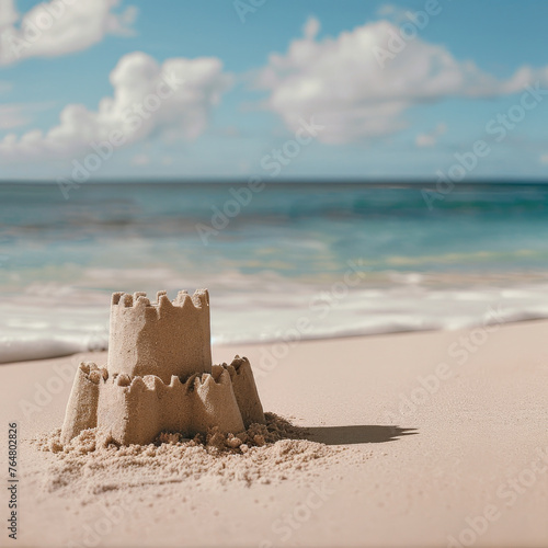 sandcastle on a deserted beach © Susan