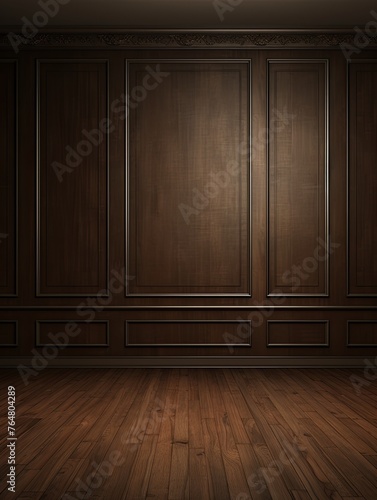 a floor in an empty room with the brown wall