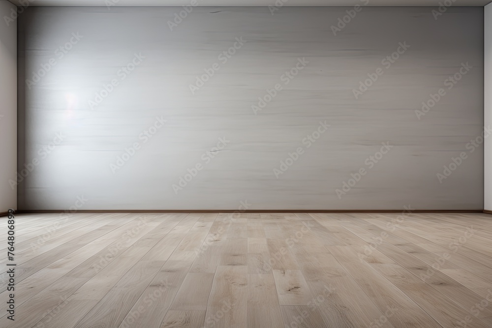 a floor in an empty room with the gray wall