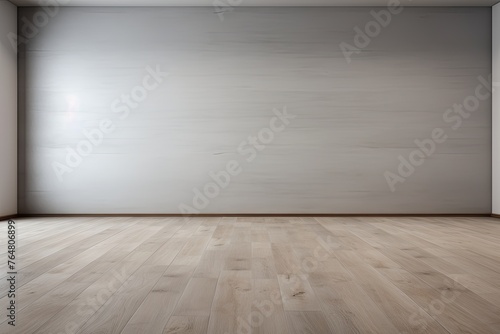 a floor in an empty room with the gray wall