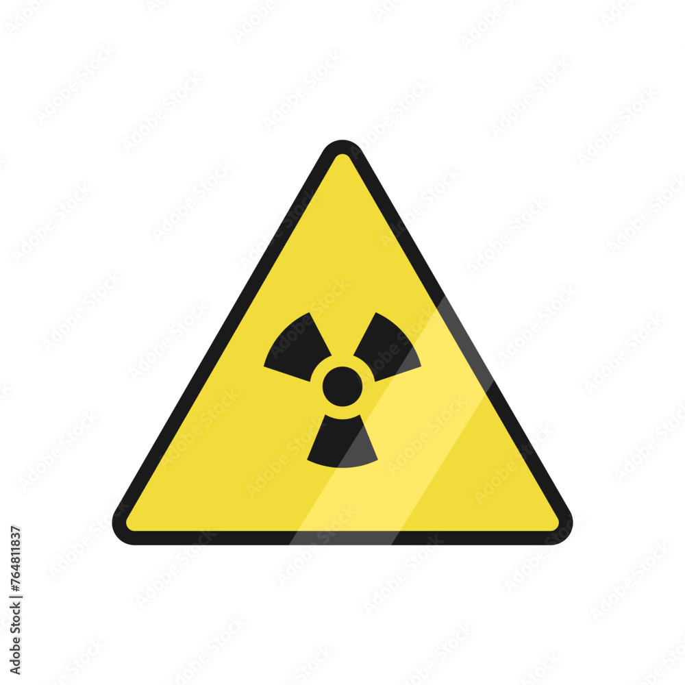 Vector radiation warning sign on white background Vector radiation warning sign on white background