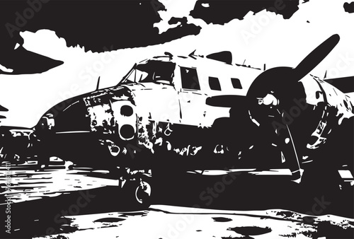 Vintage Sky Warriors Grunge Airplanes Texture