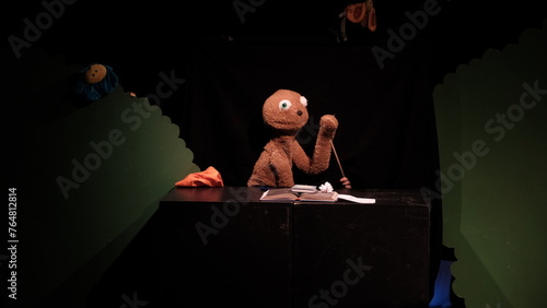 puppet show prepared for children on the theater stage