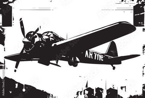 Vintage Sky Warriors Grunge Airplanes Texture