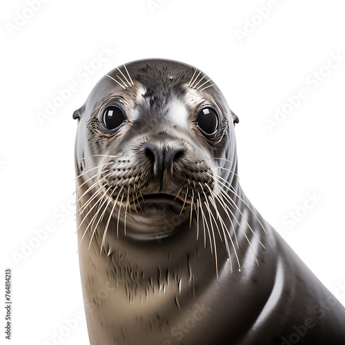 Realistic image of sea lion on transparent background png.