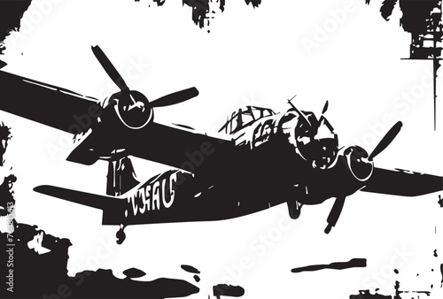Vintage Sky Warriors Grunge Airplanes Texture
