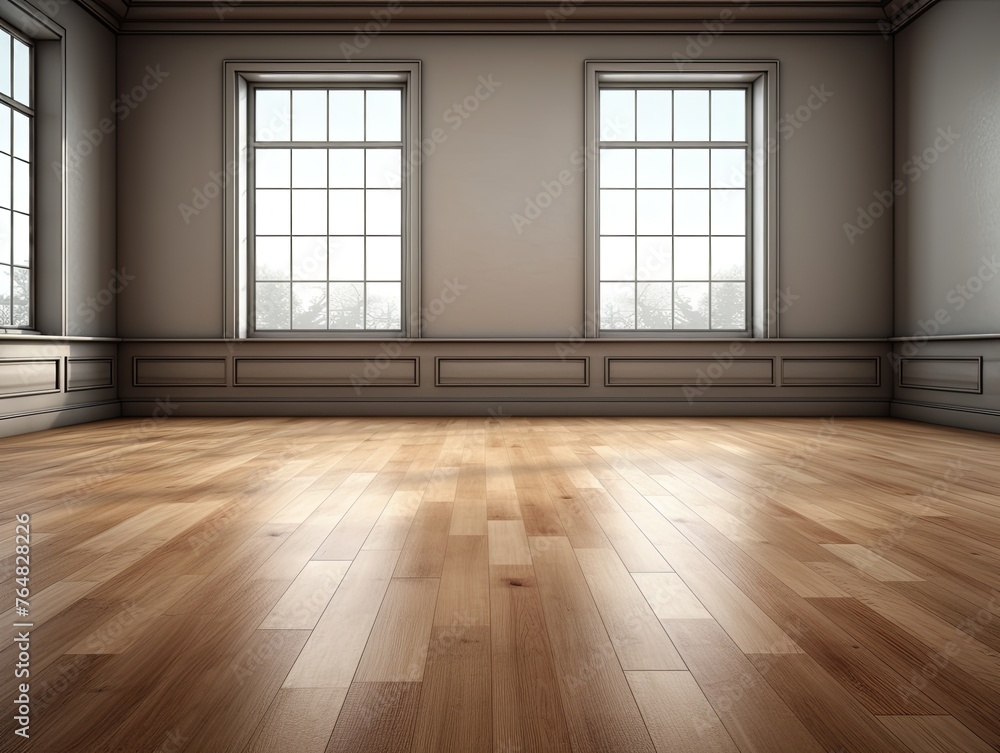 a floor in an empty room with the white wall