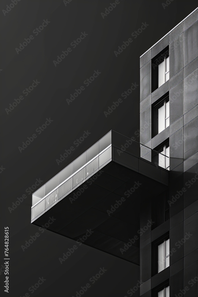 Fototapeta premium Black and white minimalism architecture