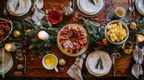 A festive holiday breakfast gathering,  © Alex