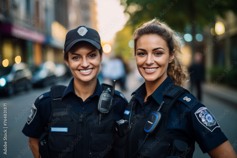 Fictional person Police man woman made with Ai generative technology serious face expression Fictional person Police man woman made with Ai generative technology serious face expression