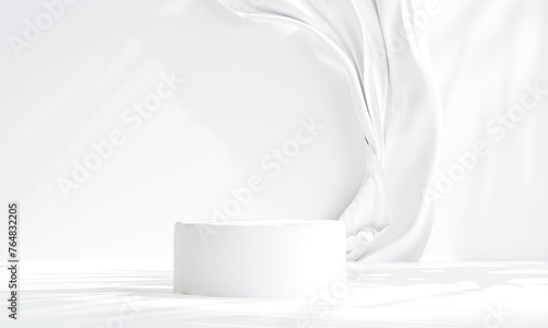 Minimal product placement. white podium display for product presentation. 3d illustration