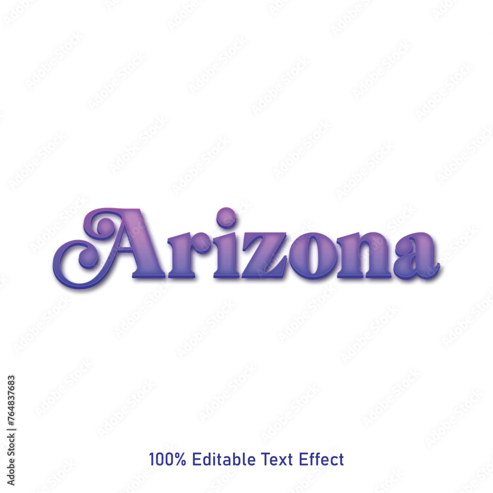 Arizona text effect vector. Editable college t-shirt design printable text effect vector. 3d text effect vector.