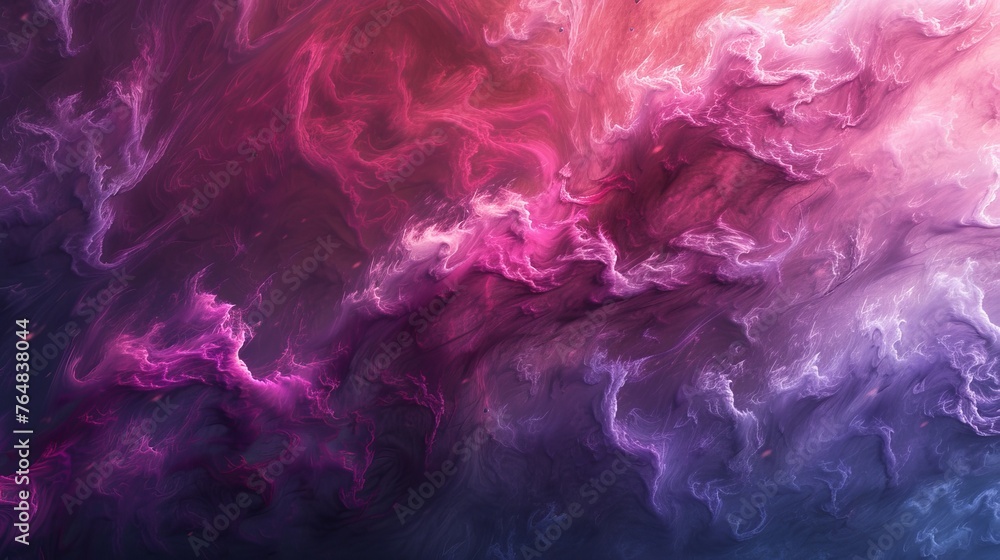 A swirling fog in shades of pink, magenta, and purple against a hazy dark background, evoking a sense of mystery or fantasy