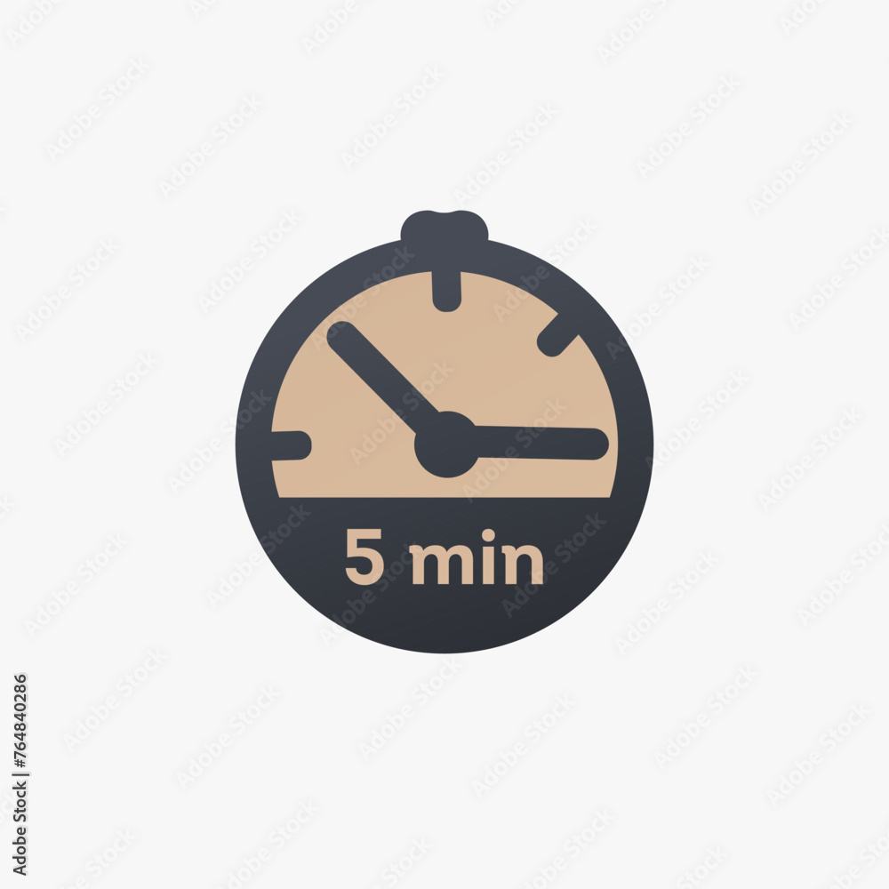 5 minutes, stopwatch vector icon. clock icon in flat style. Stock vector illustration isolated on white background. 5 minutes, stopwatch vector icon. clock icon in flat style. Stock vector illustration isolated on white background.