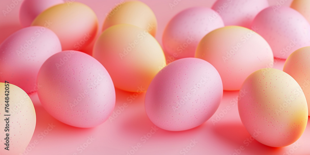 colorful eggs on a pink background colorful eggs on a pink background