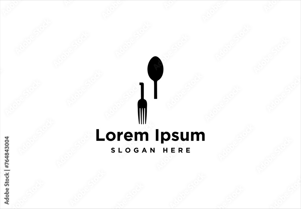 Fototapeta premium spoon and fork, restaurant Logo Inspiration isolated on white background